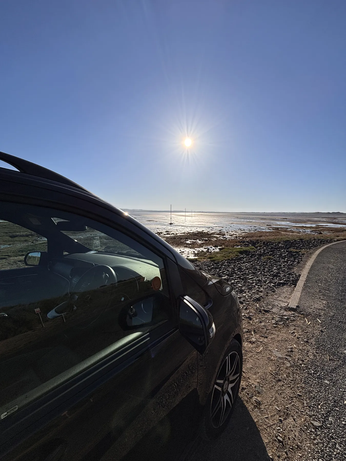The causeway and coast near Lindisfarne on a private Edinburgh to York transfer tour
